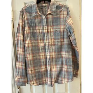 Ridgecut Toughwear Shirt Women Large Fall Plaid Flannel Hiking Outdoor Western